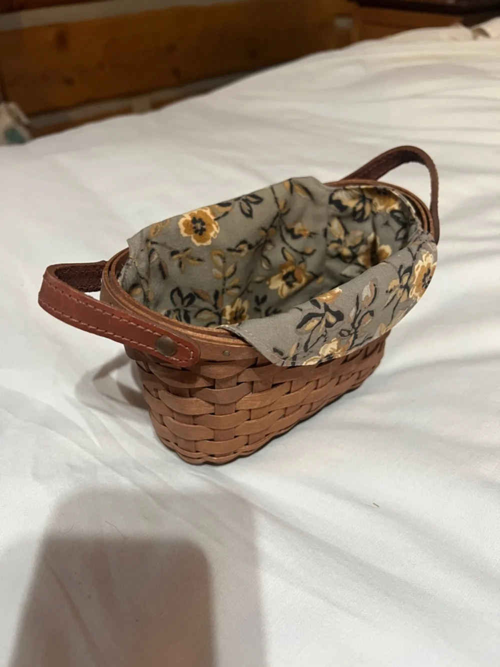 Longaberger 2007 Journal Basket in Rich Brown with Fabric Liner